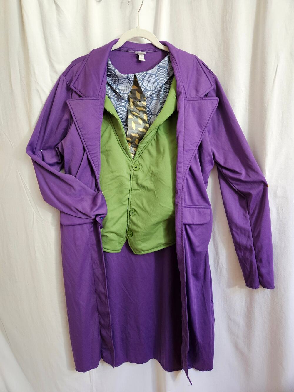 The Dark Knight Joker Adult XL Costume Coat Tie Batman